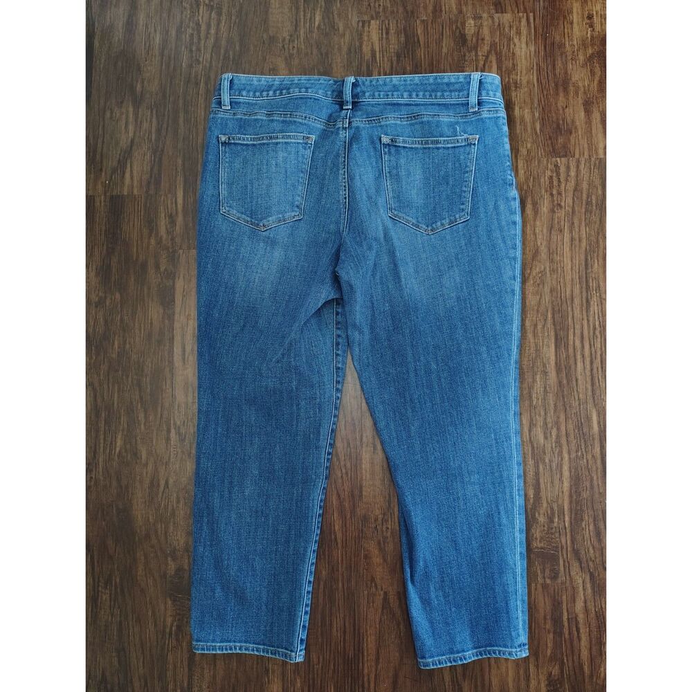 Talbots Flawless Girlfriend Ankle Jeans 16P Petite Mid Rise Stretch Blue Denim - Picture 3 of 6